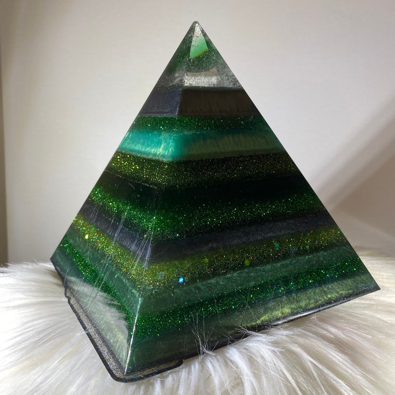 Green Obsidian Stone Pyramid Home Decor Resin Pyramid | Etsy