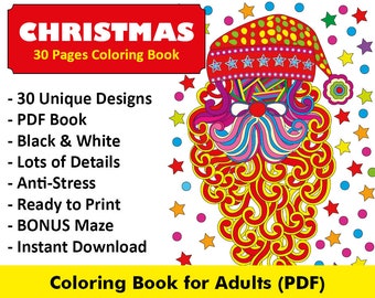 30 Christmas Coloring Pages Books Adult For Adults