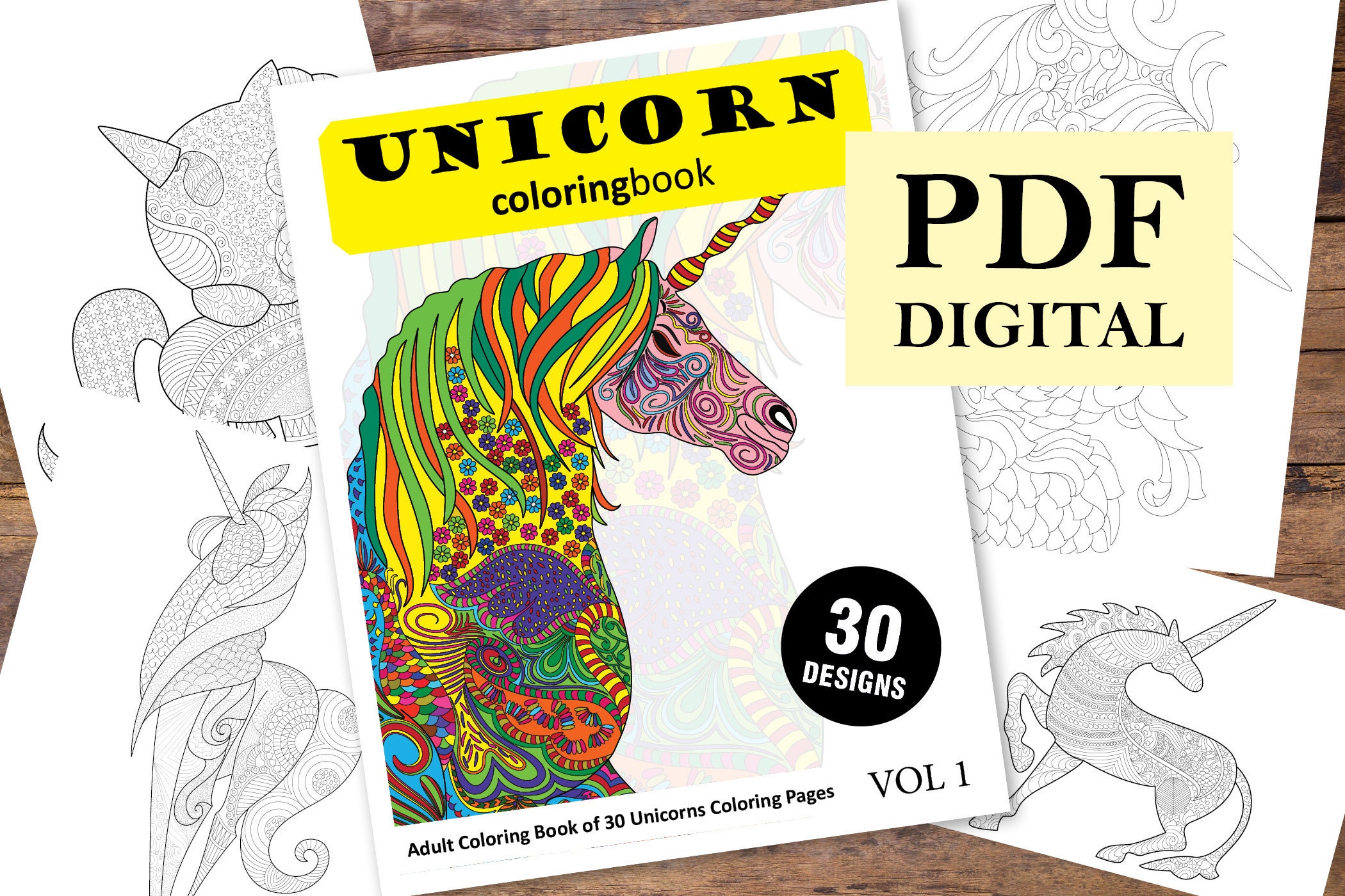 Download 30 Unicorns Coloring Pages Coloring Books Coloring Pages Etsy