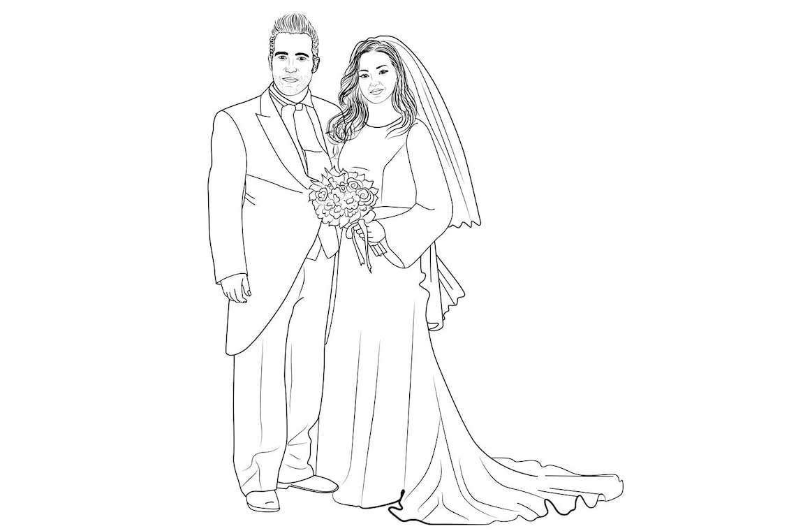 Custom Wedding Coloring Book Personalized Wedding Coloring Etsy