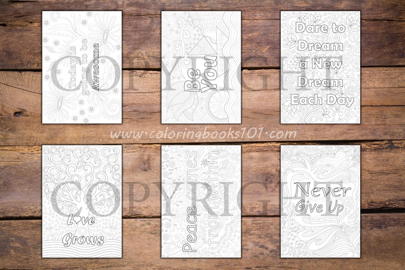 30 Quotes Color Pages Coloring Books Coloring Pages Adult | Etsy