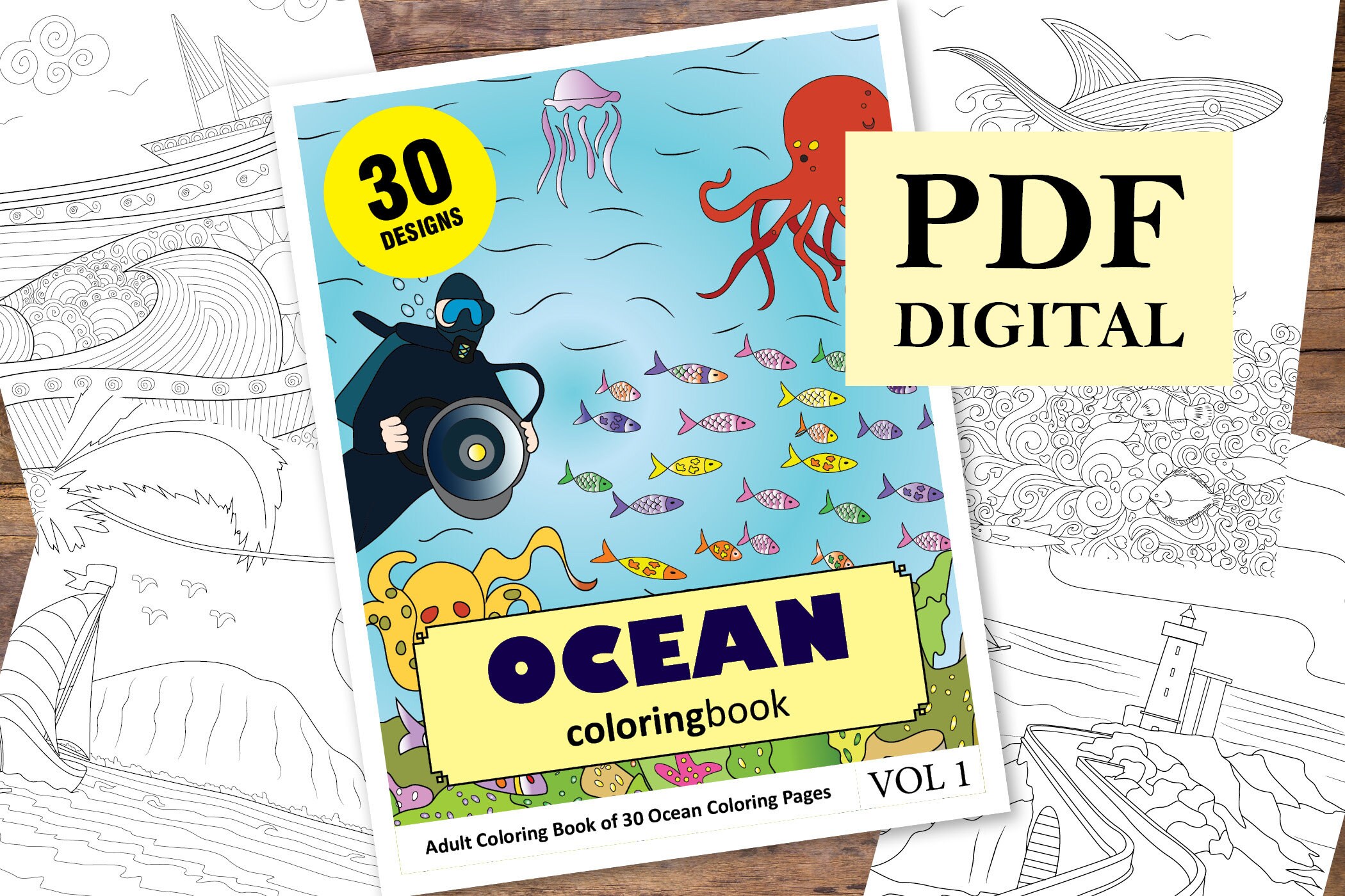 Download 30 Oceans Coloring Pages Coloring Books Coloring Pages Etsy