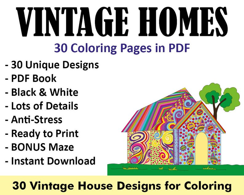 80 Houses Coloring Book Pdf HD