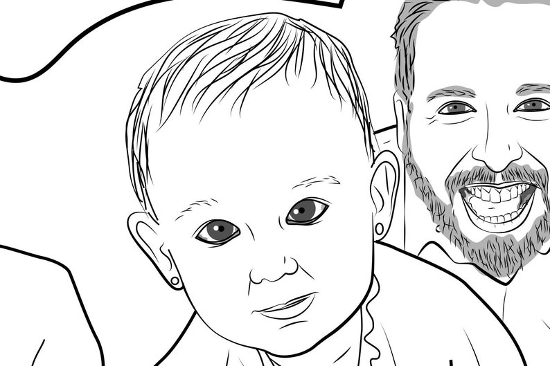 Family Portrait Coloring Family Custom Coloring Page High Quality Customized Coloring Book
