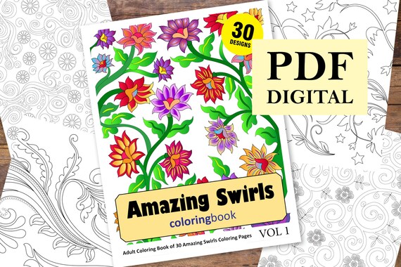 Download Amazing Swirls Coloring Book 30 Designs Coloring Books Etsy