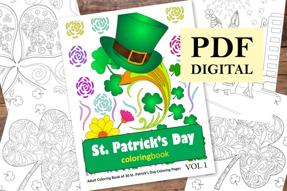 st patrick’s day coloring book 30 designs coloring books coloring pages  adult coloring books coloring books for adults