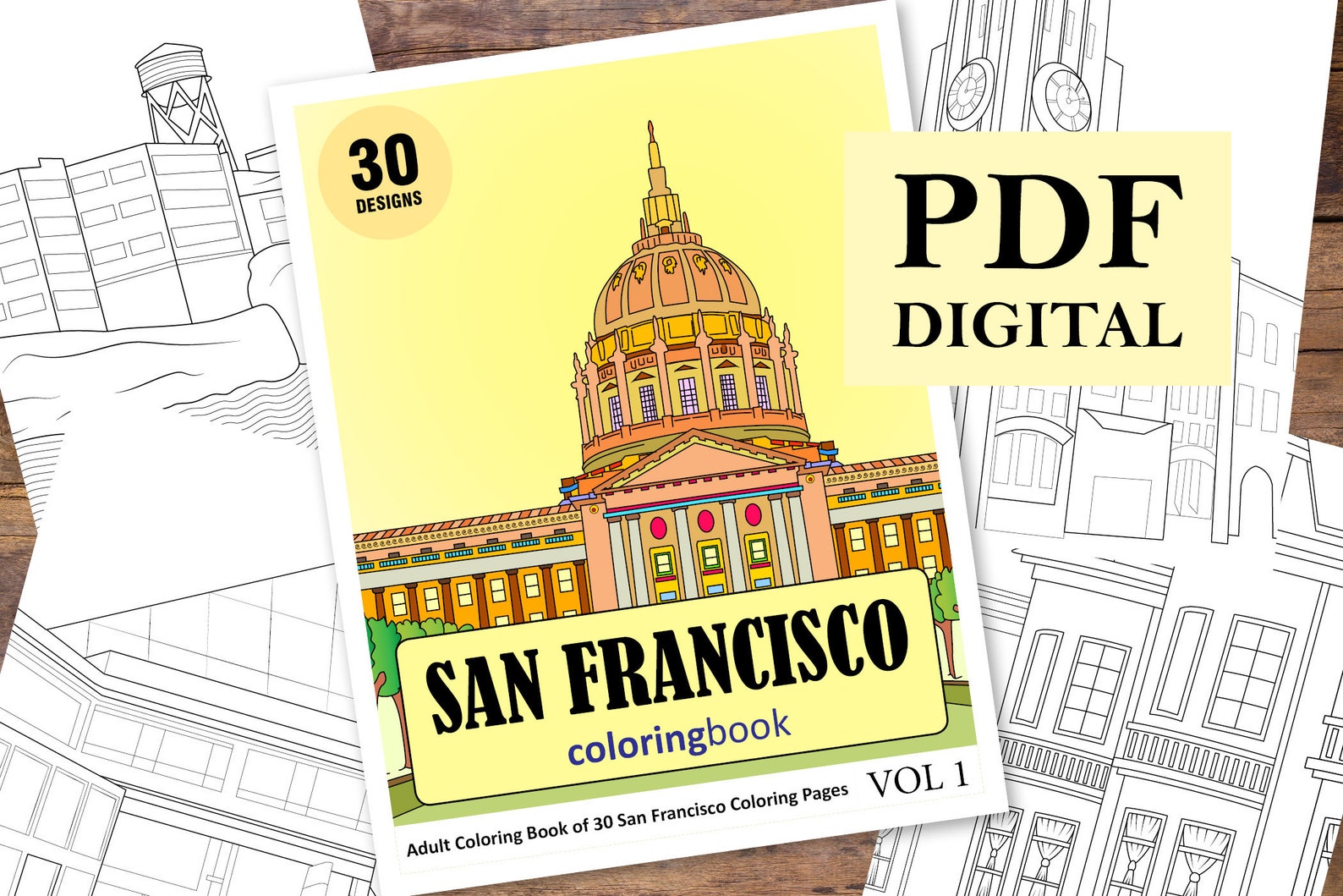 30 San Francisco City Coloring Pages coloring Books Coloring - Etsy