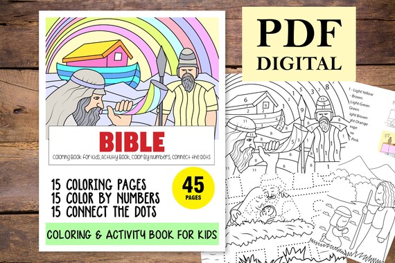 Download Bible 45 Pages Coloring Book For Kids Activity Book For Etsy