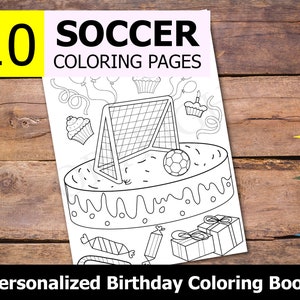 Personalized Soccer Themed Coloring Book for Birthday Party - Etsy
