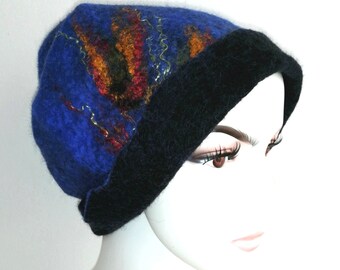 Unique Handmade Felt Hats Blue Hat - Etsy