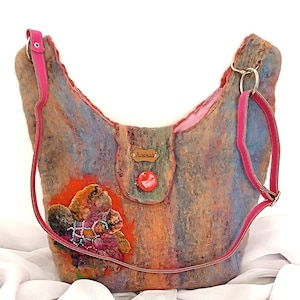 Sac en feutre pour femme / Sac en laine élégant / Sac en feutre fait main / Sac pour femme fait main / Sac coloré unique / Sac prêt à envoyer / Sac en laine feutrée