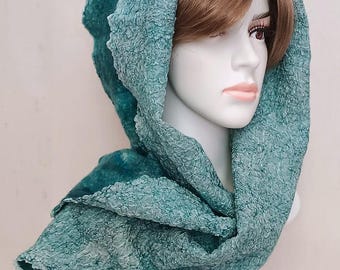Women's Scarf  Gift for moters  Scarf Wet Felt
