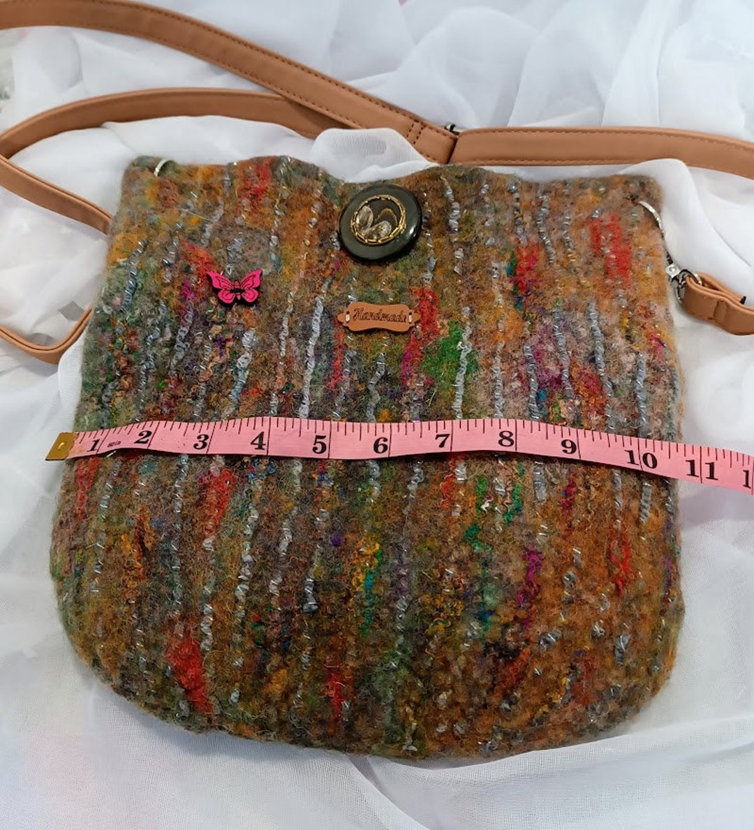 Bags Felted Wool Bag Small Felt Bag Bag With Leather Strap and - Etsy