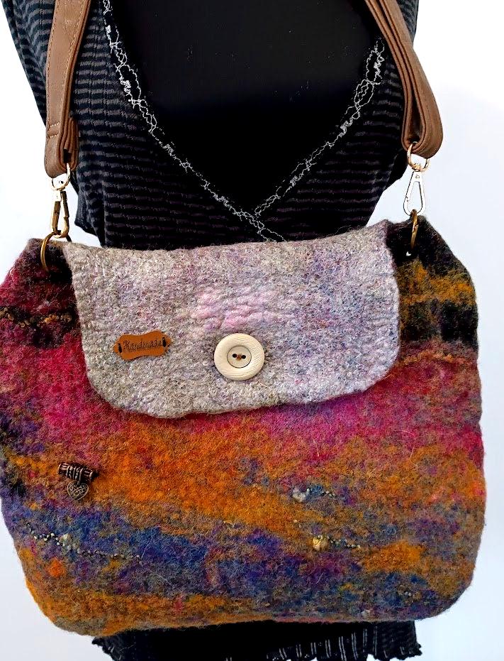 Rucksack Tasche Nassfilzen Hausgemachte Filz Tasche