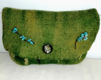 Small cosmetic bag  Felted bag  Felted woolen bag  Woolen purse  Cosmetic bag for gift