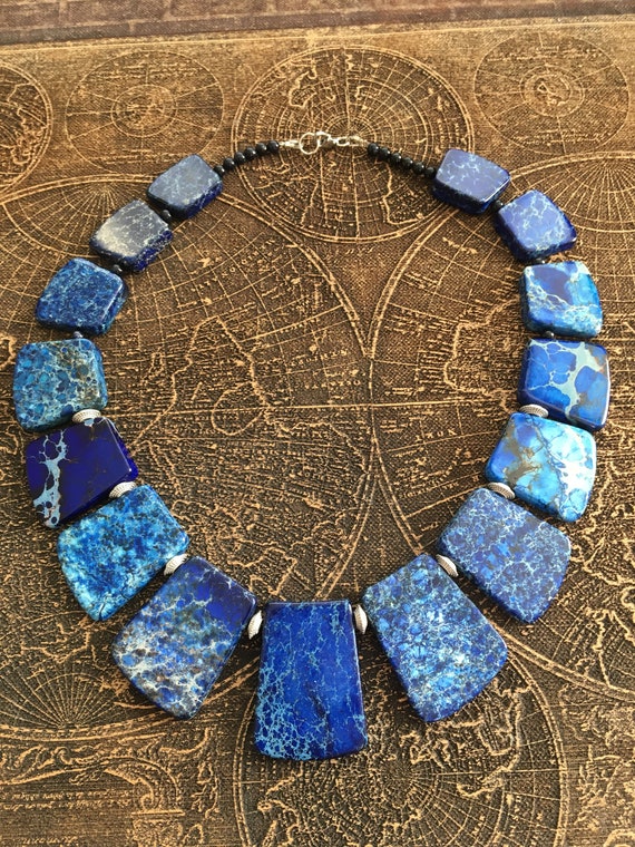 Blue jasper necklace deals