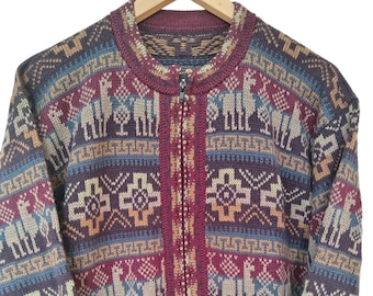 Handmade Alpaca Wool Inca Pullover Sweater, Peruvian Design
