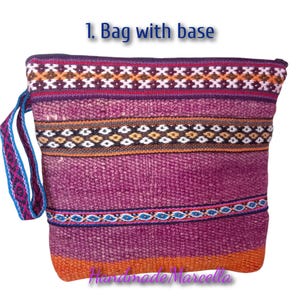 Handmade bag in Peru with Andean sheep wool loom, Handmade loom clutch, Gift bag for unique and original women. peruvian wallets.
