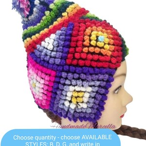 Peruvian Alpaca Wool Chullo Hat – Handmade Winter Beanie – Andean Knit Hat – Unisex