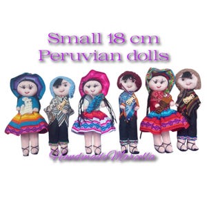 Small 18 cm Peruvian doll, Stitched Peruvian dolls, collection Peruvian doll, Cusco doll, Andean doll, handmade doll, typical costume Perú.