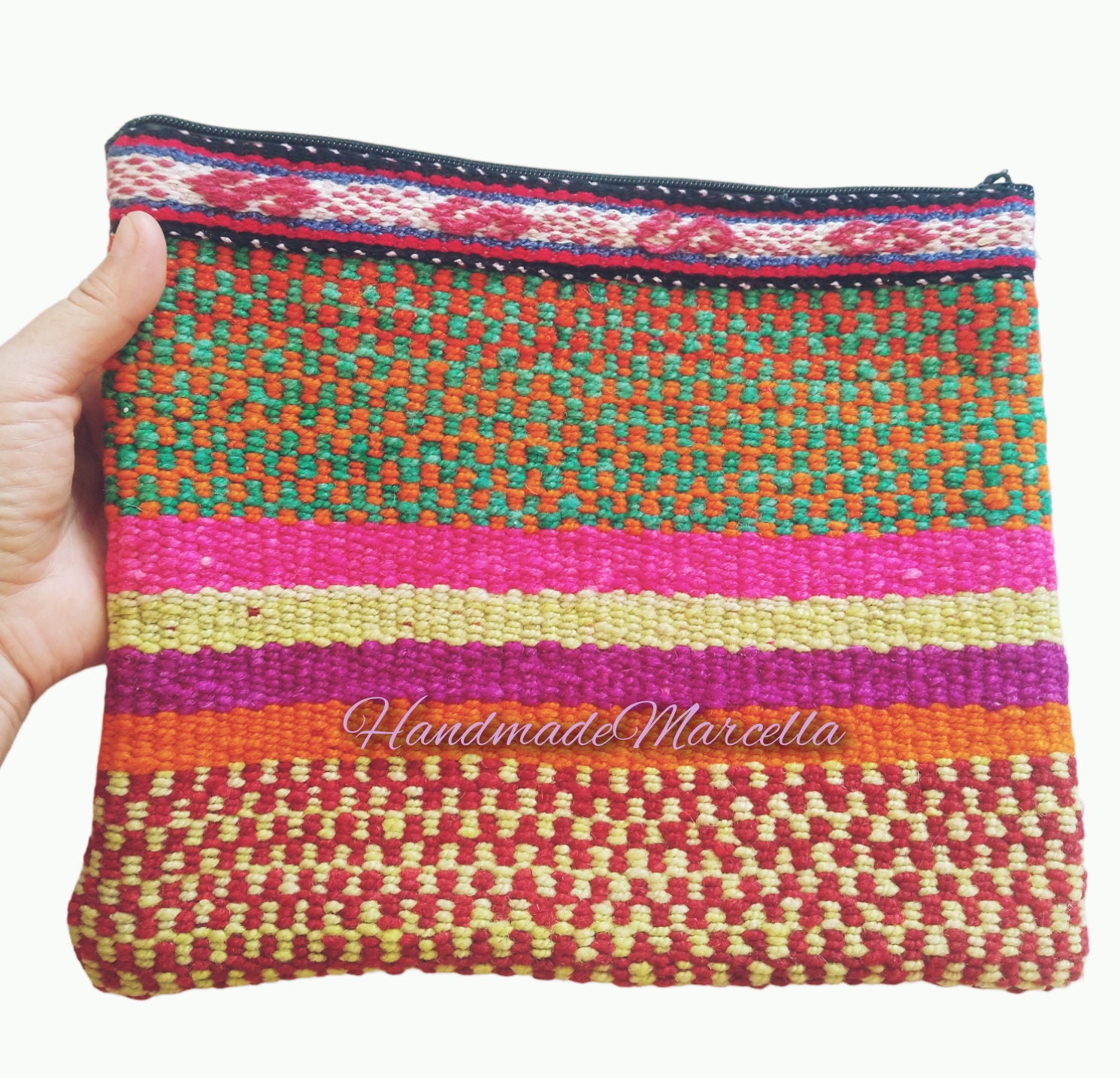 Handmade Bag in Peru With Andean Sheep Wool Loom, Handmade Loom Clutch ...