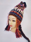 Sheep wool Chullo, Alpaca desing Chullo, Peruvian chullo, peruvian hat, Unisex hat.