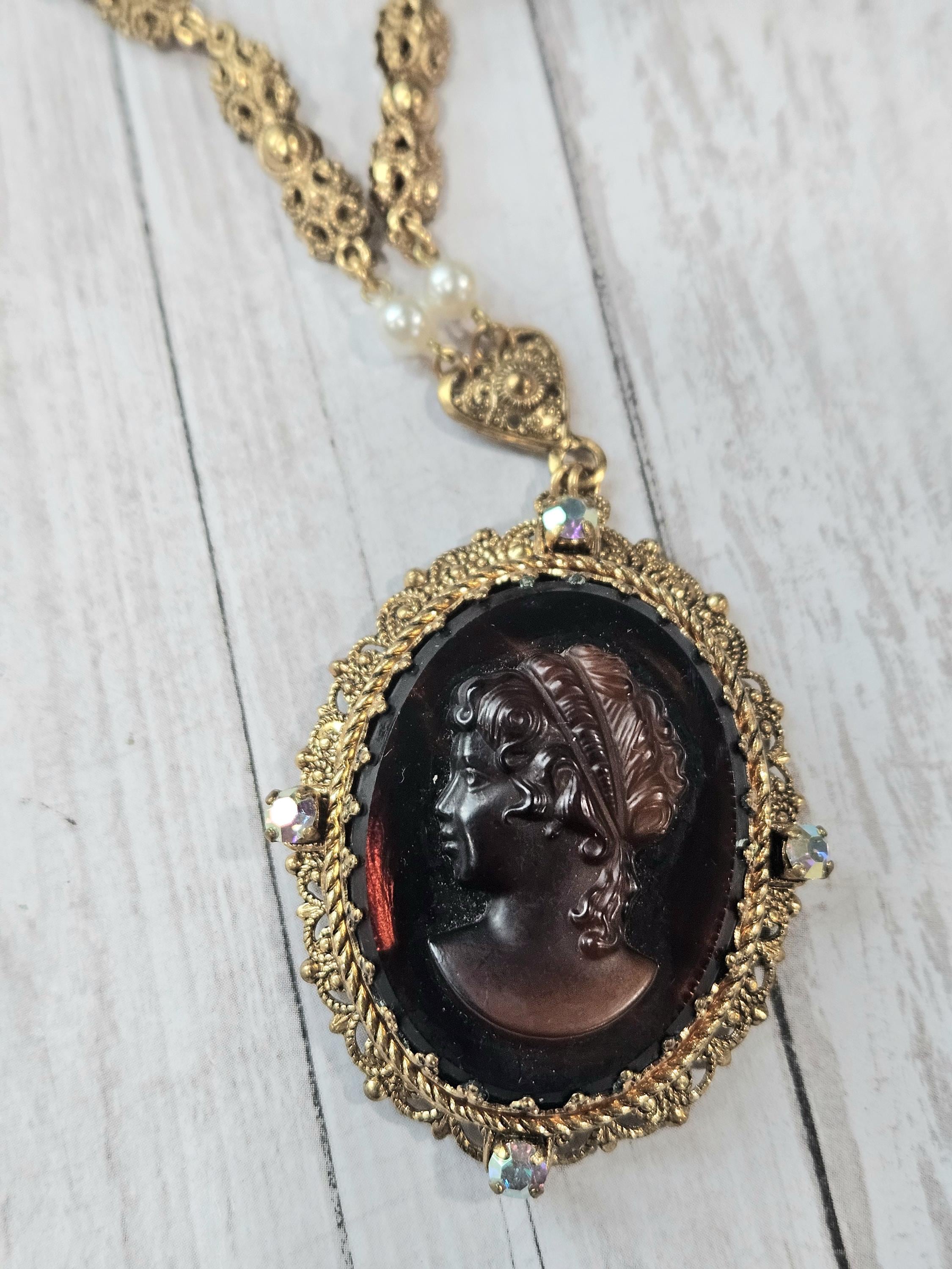 West Germany Cameo Necklace - Etsy