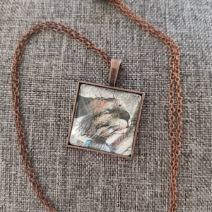 Tortoise & the Hare book page necklace copper 1980s nostalgia Stevens