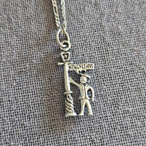 New Orleans Bourbon St. Charm pendant silver on 18&quot; chain Tourist Souvenir Travel memorabilia