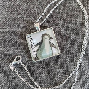 Vintage Penguin book page necklace Curious George at zoo children&#39;s nostalgia Rey