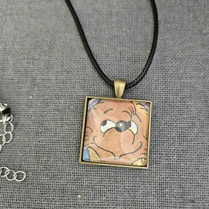 Berenstain bears Fratello orso collana personaggio libro per bambini classico nostalgia pagina originale cabochon riciclato ottone