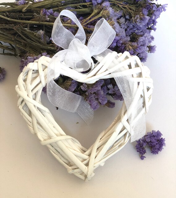 Wooden Heart Rustic Wall Decor Boho Style Wicker Eco Image 0