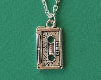 Retro Cassette Tape Charm Necklace: 80s Music Gift