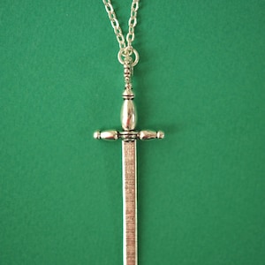 Sword charm necklace, Silver pendant, fantasy sword necklace, sword pendant, silver sword, charm, personalised jewellery, romance