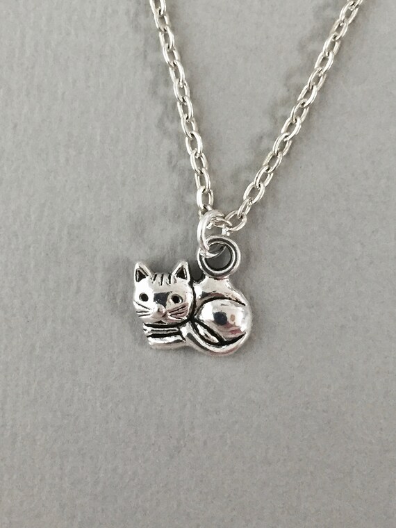 Cat Charm Necklace Etsy