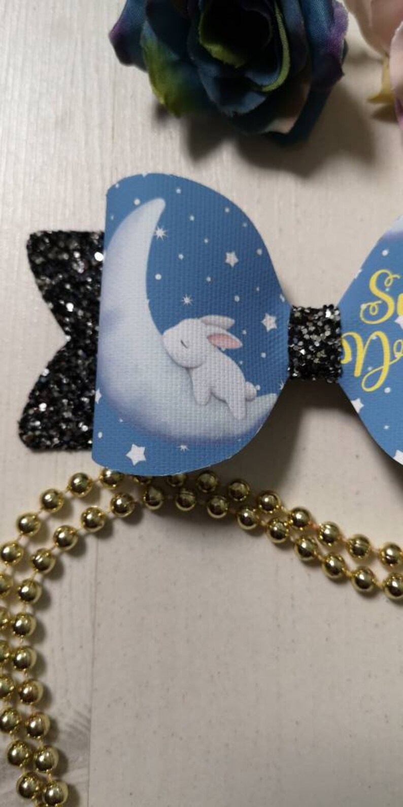 Sweet dreams glitter bow Bridesmaid gift birthday gift hair accessories sparkly hair bow gift for girls Party bow Christening gift
