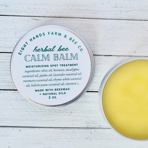 Herbal Bee Calm Balm, Balm, Hand Balm, Foot Balm, Natural Herbal Balm, Skincare, Natural Skincare, Skincare Gifts, Beeswax Balm, Spot Balm