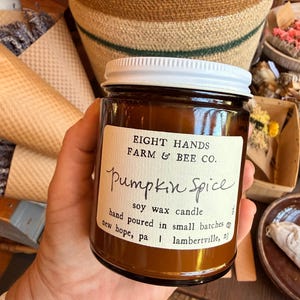Pumpkin Spice Candle, Fall Candle, Soy Wax Candle, Non Toxic Candle, Soy Candles, Candle, Eight Hands Farm, Clean Candle