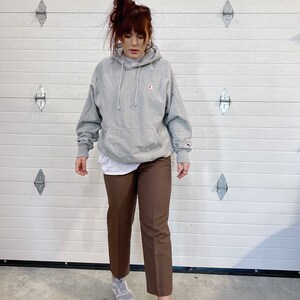 Vintage Trousers / High Waisted Trousers / Pinstriped Trousers / Brown / Wide Leg / Streetwear Pants / image 1