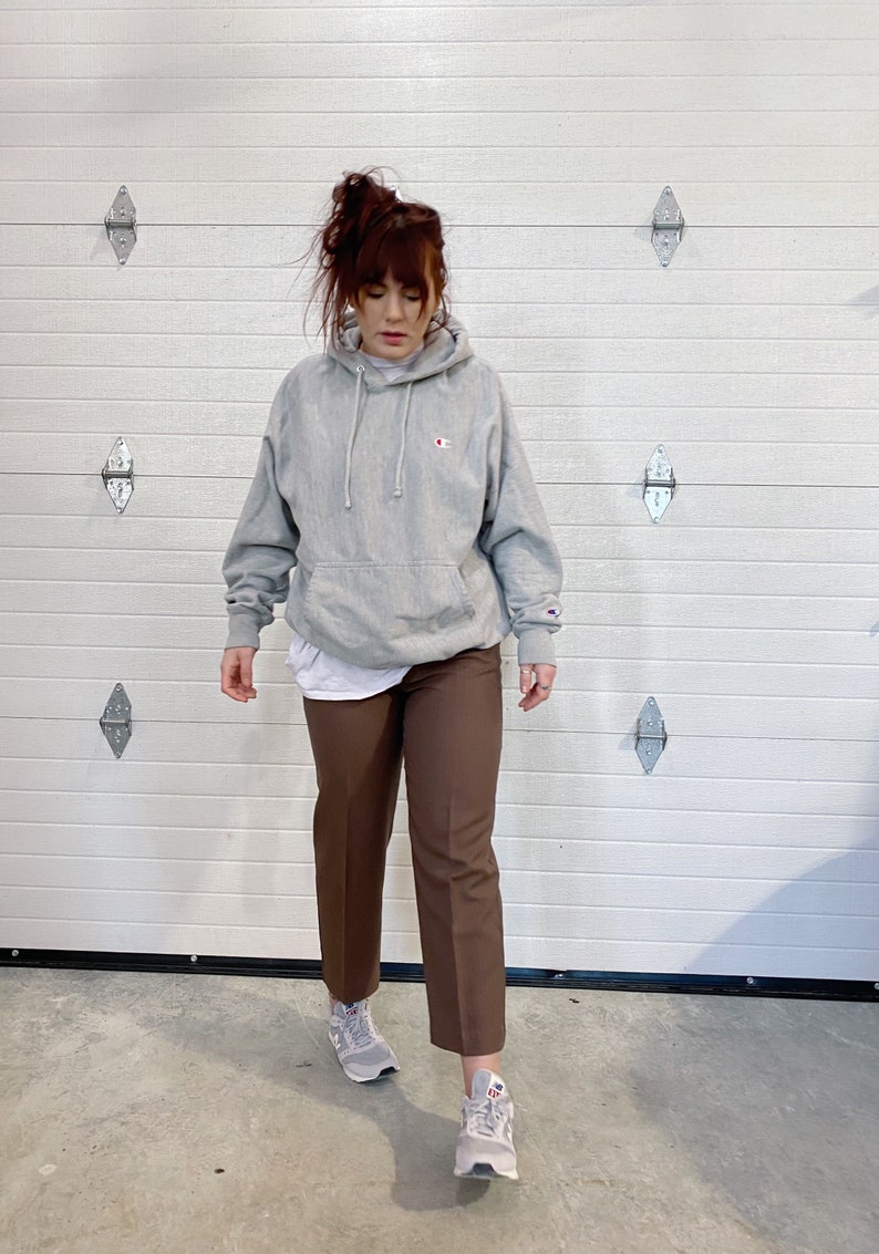 Vintage Trousers / High Waisted Trousers / Pinstriped Trousers / Brown / Wide Leg / Streetwear Pants / image 1