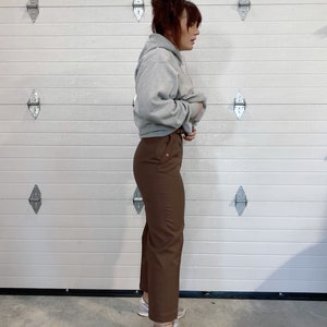 Vintage Trousers / High Waisted Trousers / Pinstriped Trousers / Brown / Wide Leg / Streetwear Pants / image 2