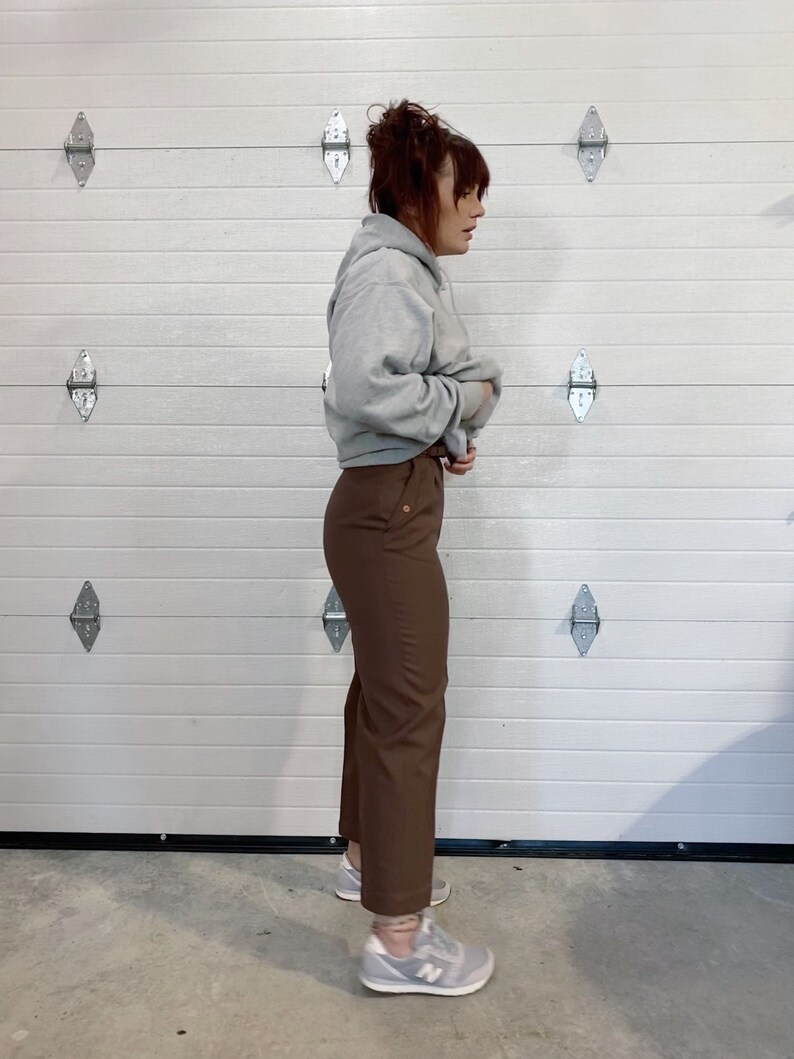 Vintage Trousers / High Waisted Trousers / Pinstriped Trousers / Brown / Wide Leg / Streetwear Pants / image 2