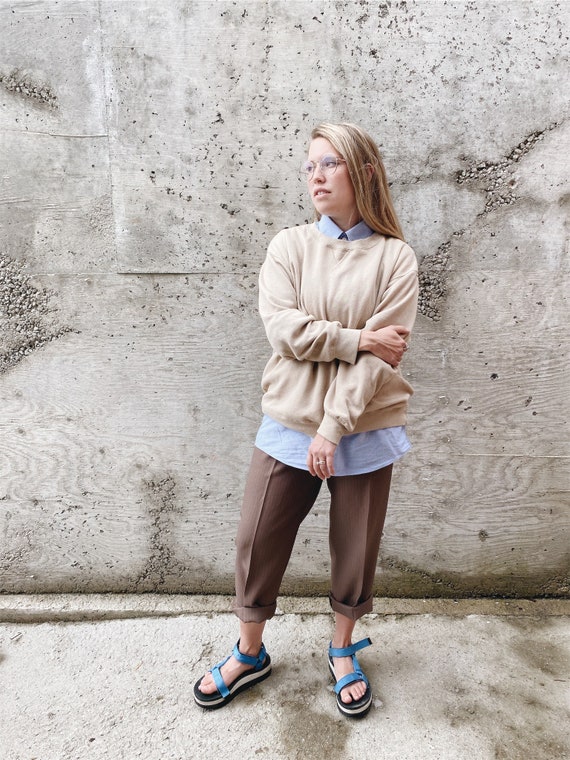 Vintage Trousers / High Waisted Trousers / Pinstri