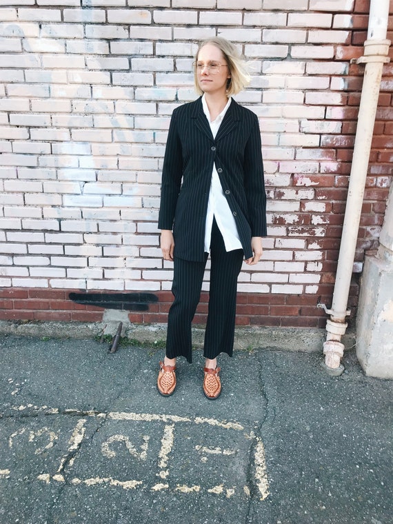Vintage pant suit / pinstripe Trousers / Pinstripe