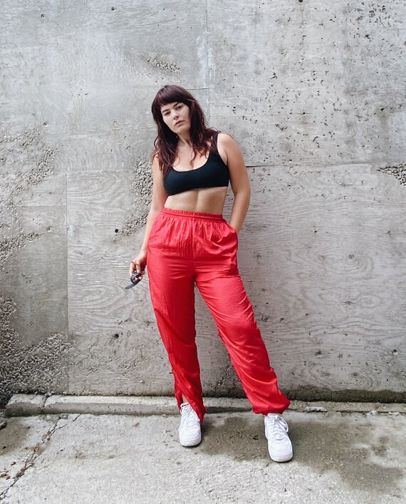 bright red joggers