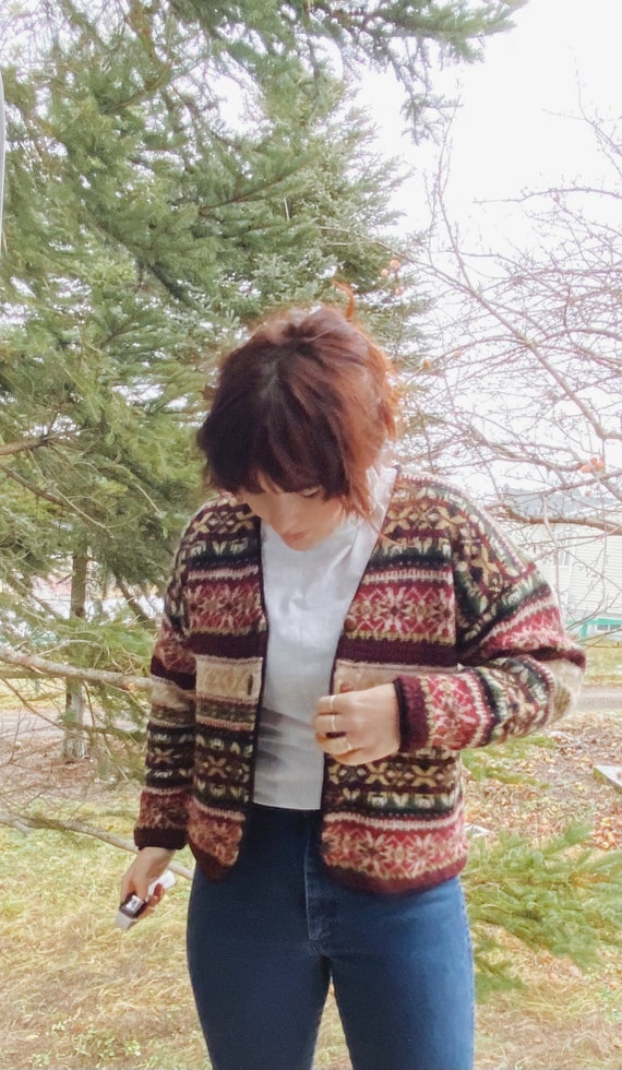 Vintage Wool Cardigan / Vintage Knit / Chunky Knit