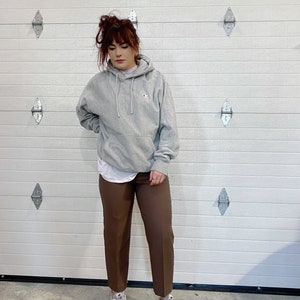 Vintage Trousers / High Waisted Trousers / Pinstriped Trousers / Brown / Wide Leg / Streetwear Pants / image 3