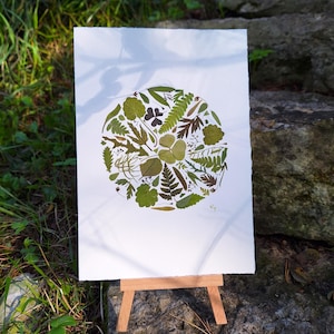 Een botanische kaart met ECHTE geperste planten| Handgemaakte kaart| Uniek bloemdessin| Woondecoratie| Ecocadeau| Cadeau natuurliefhebbers| Geperste bloemenkunst