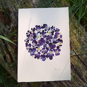 Een wenskaart met ECHTE geperste bloemen, geperste bloemenkunst, handgemaakt cadeau, uniek ontwerp, persoonlijk cadeau, verjaardagskaart, cadeau natuurliefhebber