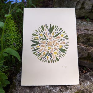 Een botanische kaart met ECHTE geperste wilde bloemen, unieke kunst van geperste bloemen, handgemaakte kaart, persoonlijk cadeau, verjaardagskaart, uniek ontwerp